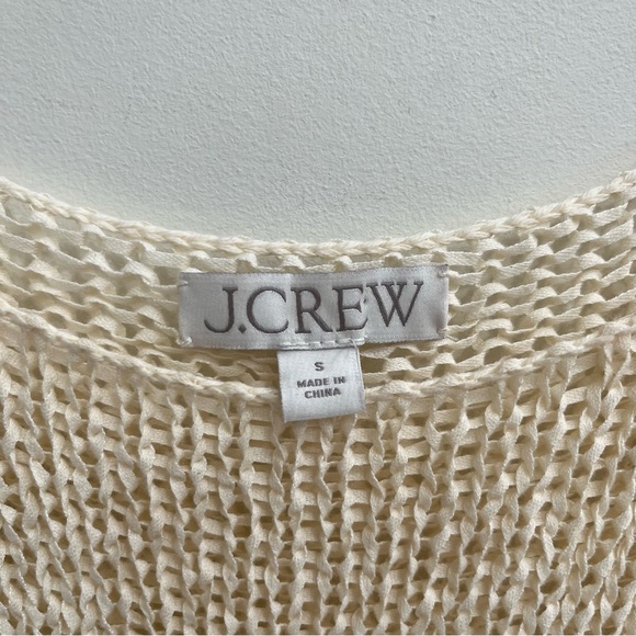 J. Crew Montauk Relaxed Open Knit Sweater CJ458 Cream Size Small - Picture 10 of 12